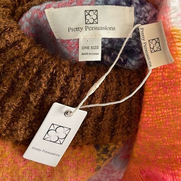 NEW Spring Colors Plaid Fringe Trim Poncho OS - Picture 7 of 10